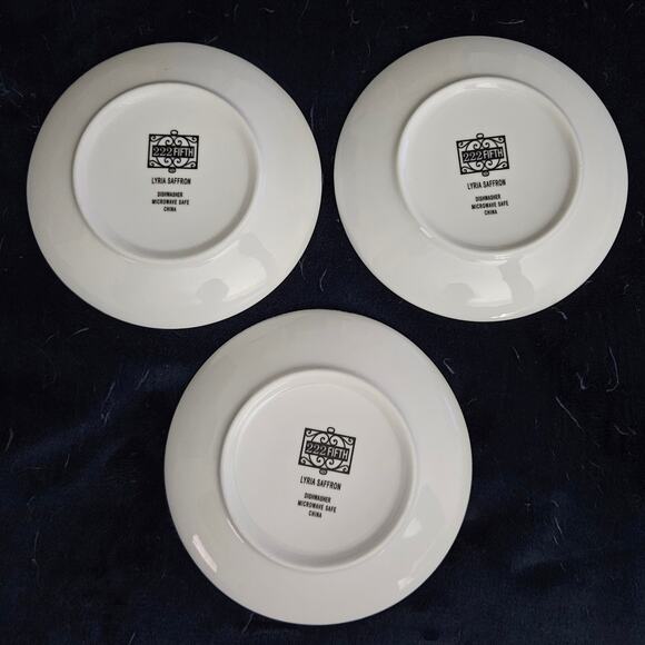 222 Fifth Lyria Saffron 6.5" Bread & Butter Plates Set of 3 Red Yellow - Picture 7 of 7